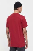 Бавовняна футболка HUGO чоловічий колір бордовий з принтом