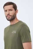 Бавовняна футболка lounge Tommy Hilfiger колір зелений меланж