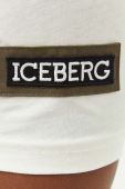 Бавовняна футболка Iceberg колір бежевий з аплікацією (3422454)