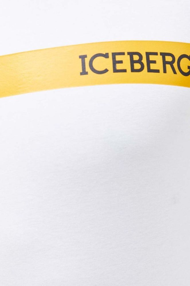 Футболка Iceberg чоловічий колір білий з принтом фото 5