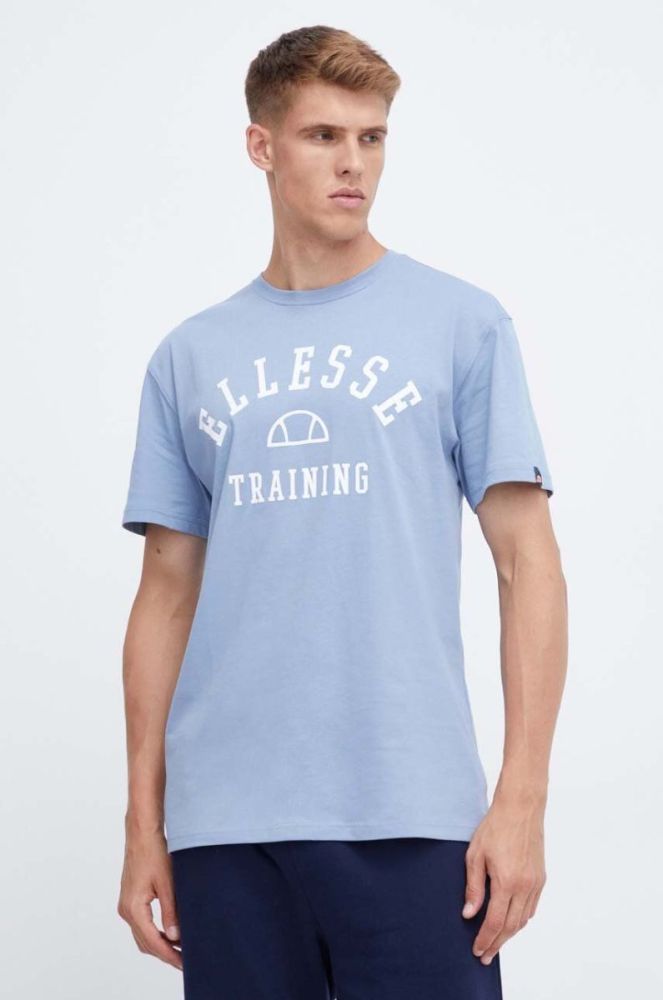 Бавовняна футболка Ellesse з принтом колір блакитний (3551754) фото 4