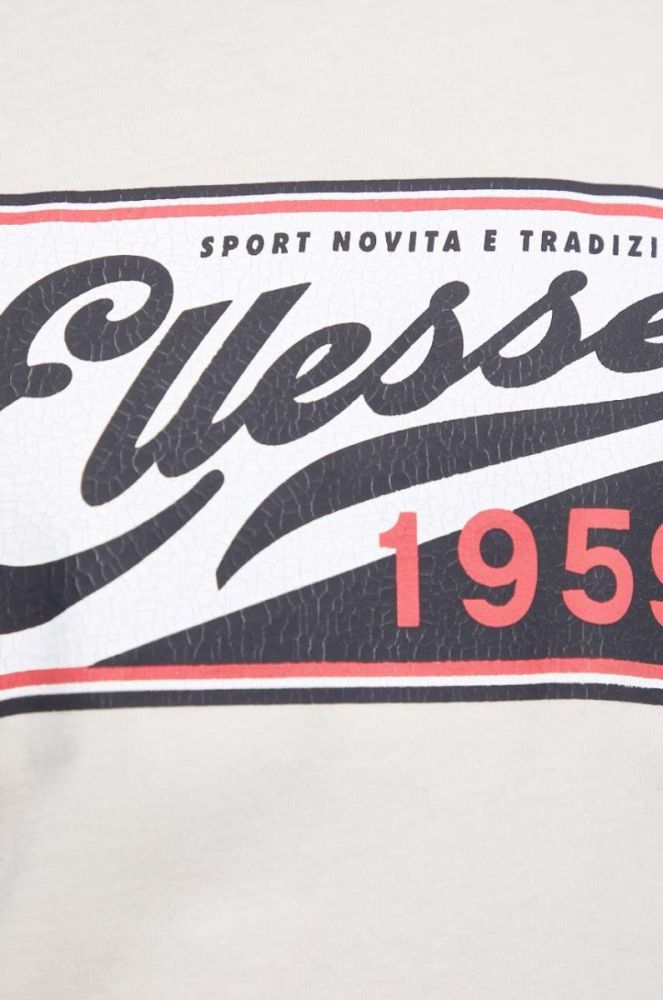 Бавовняна футболка Ellesse колір бежевий з принтом фото 5