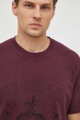 Бавовняна футболка The Kooples чоловічий колір бордовий