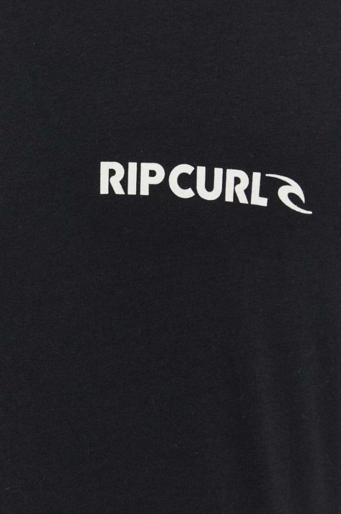 Бавовняна футболка Rip Curl колір чорний з принтом (3513188) фото 5