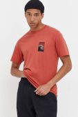 Бавовняна футболка Rip Curl колір червоний з принтом