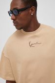 Бавовняна футболка Karl Kani колір бежевий однотонний