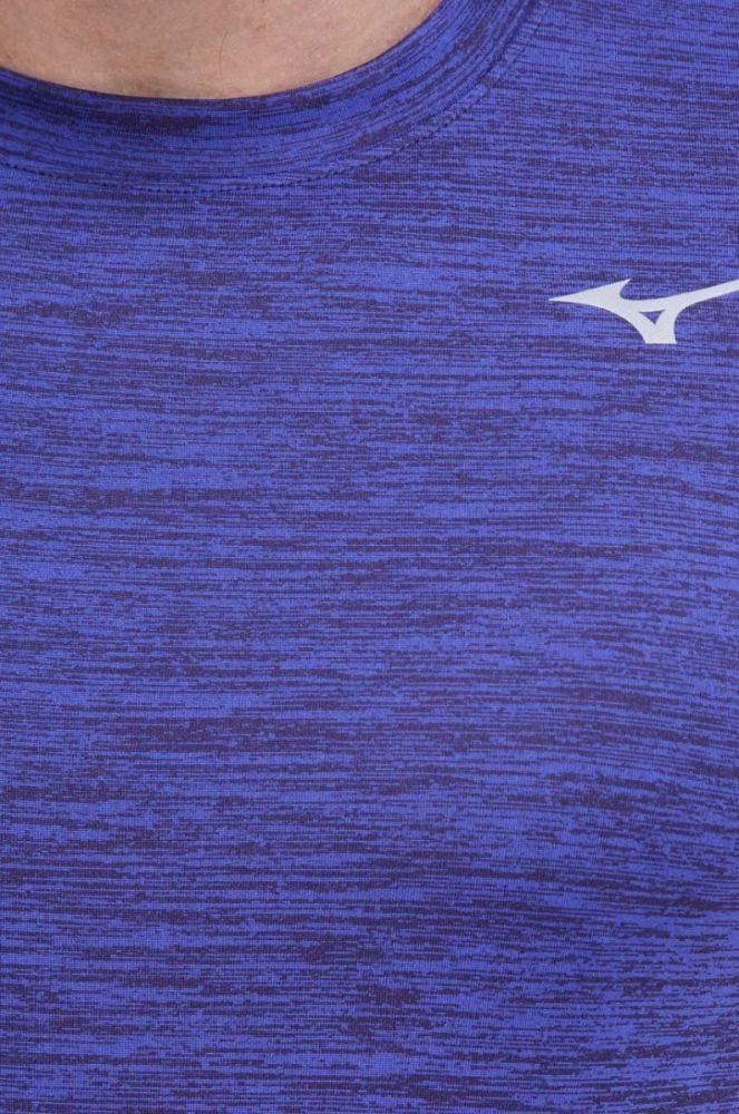Бігова футболка Mizuno Impulse колір синій меланж фото 5