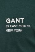 Бавовняна футболка Gant колір зелений з аплікацією