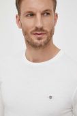 Бавовняний лонгслів Gant колір білий однотонний