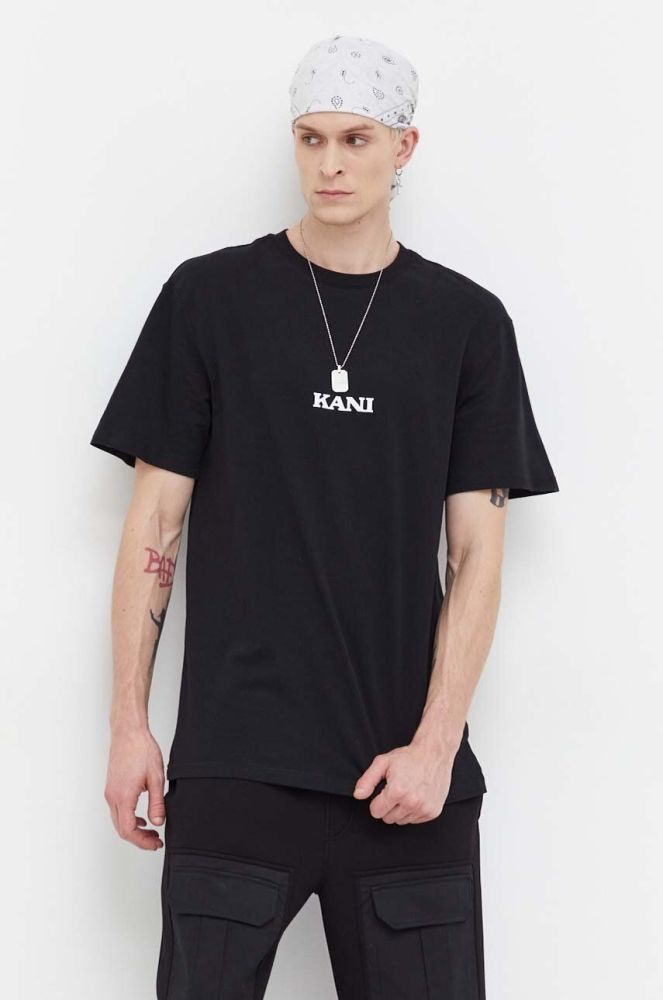 Бавовняна футболка Karl Kani чоловічий колір чорний з принтом