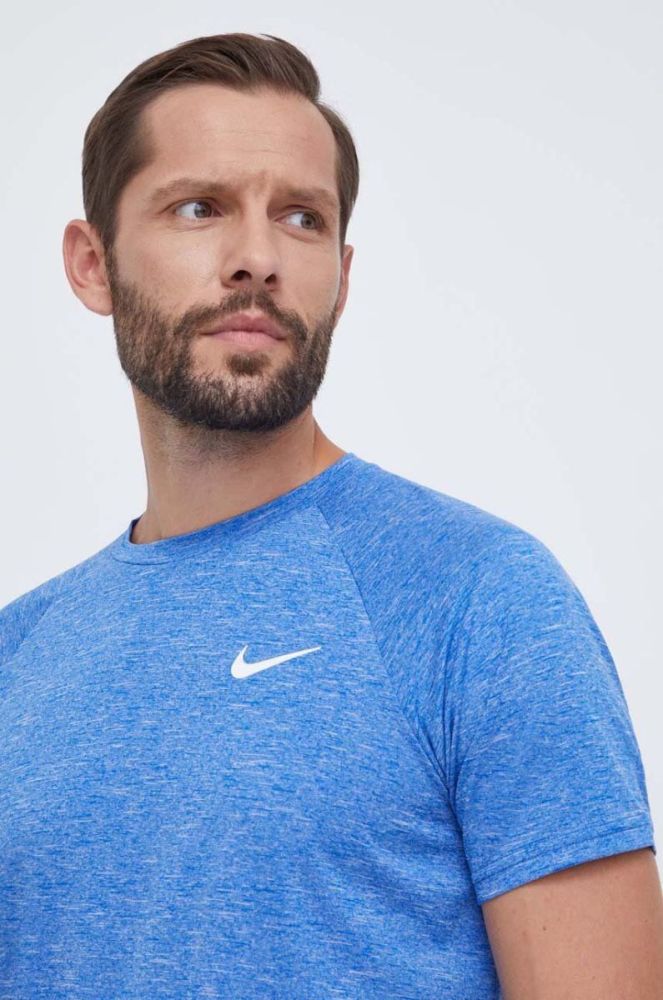 Тренувальна футболка Nike меланж колір блакитний фото 4