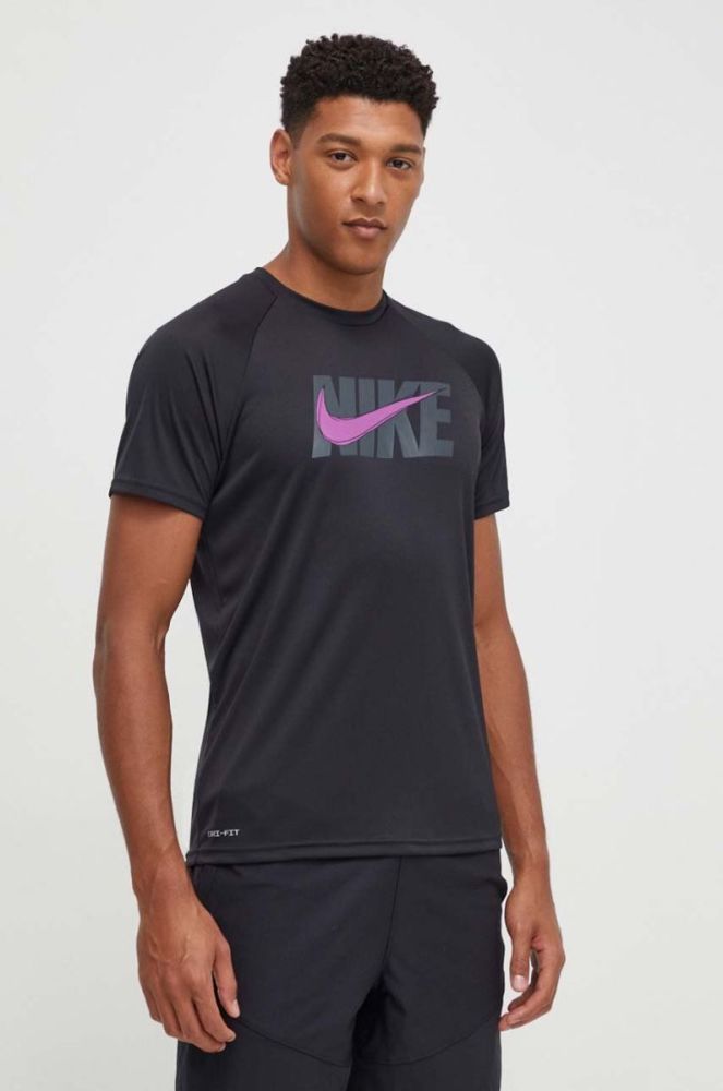 Тренувальна футболка Nike колір чорний з принтом (3622747) фото 2