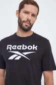 Бавовняна футболка Reebok колір чорний з принтом (3565093)