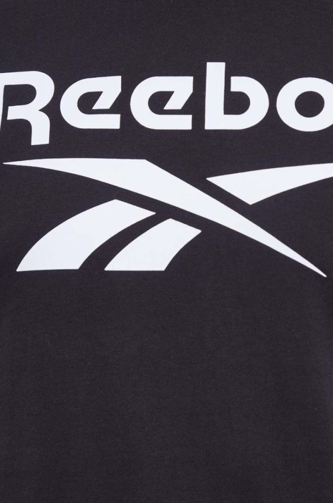 Бавовняна футболка Reebok колір чорний з принтом (3565093) фото 5