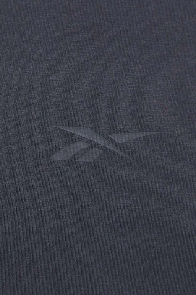 Бавовняна футболка Reebok колір сірий з принтом фото 5