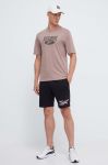 Бавовняна футболка Reebok Classic колір коричневий з принтом