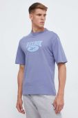 Бавовняна футболка Reebok Classic з принтом колір блакитний