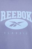 Бавовняна футболка Reebok Classic з принтом колір блакитний