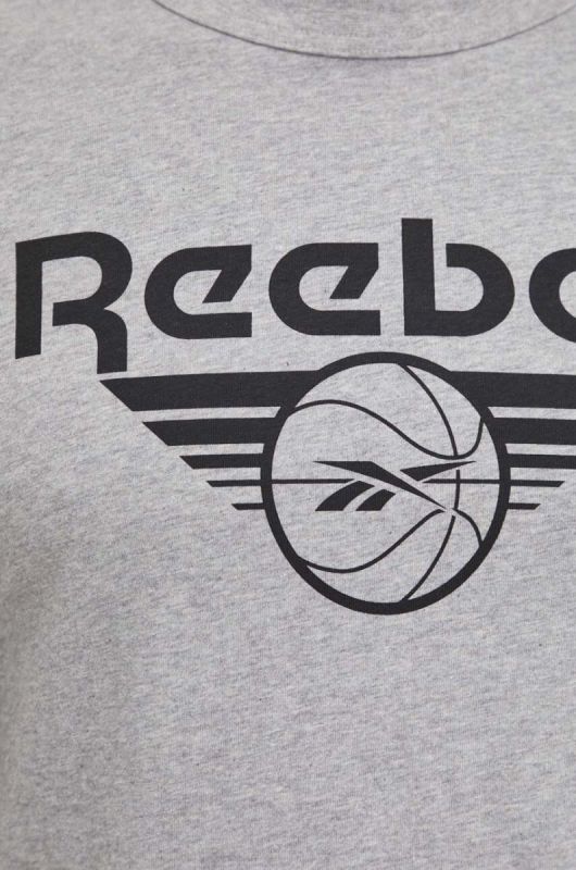 Бавовняна футболка Reebok Classic Basketball колір сірий фото 4