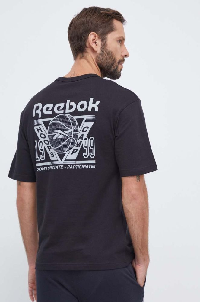 Бавовняна футболка Reebok Classic Basketball колір чорний з принтом (3569983)