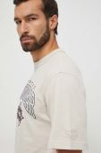 Бавовняна футболка Reebok Classic колір бежевий з принтом