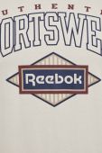 Бавовняна футболка Reebok Classic колір бежевий з принтом