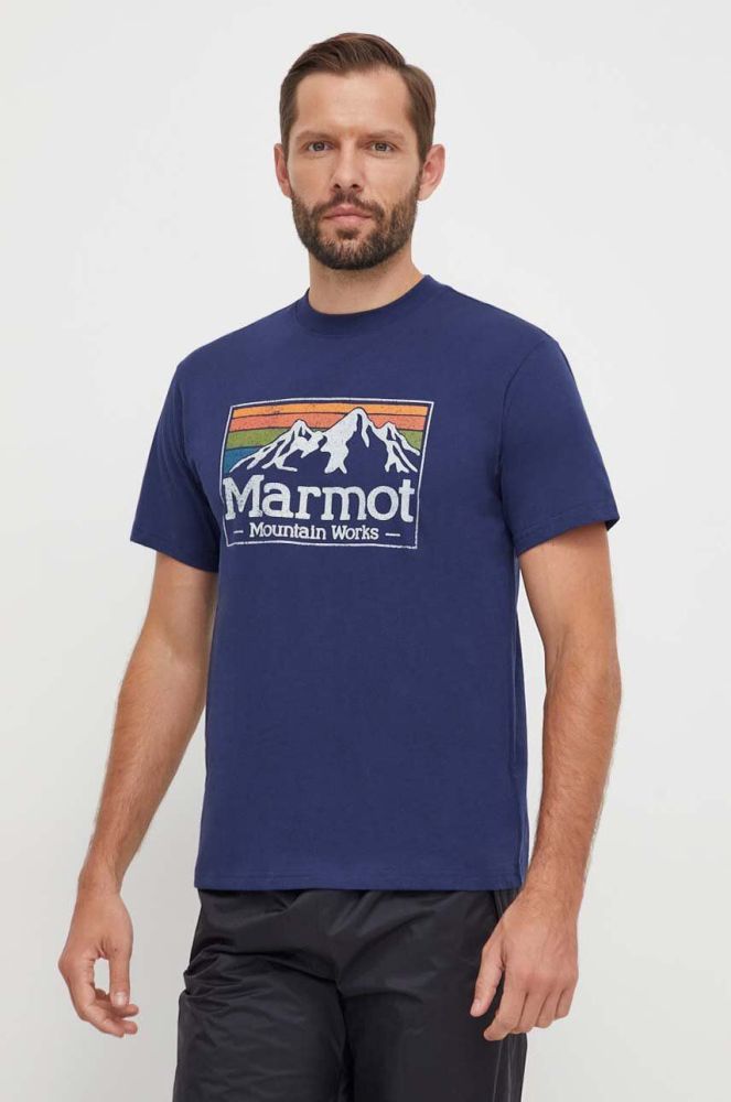Спортивна футболка Marmot MMW Gradient колір синій з принтом