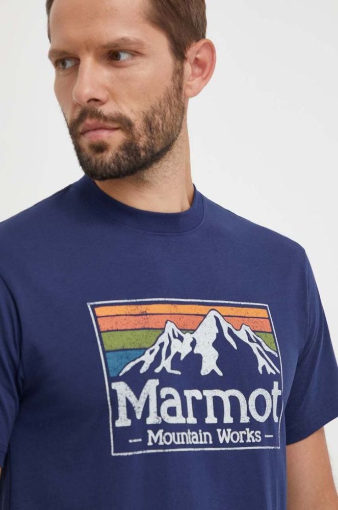 Спортивна футболка Marmot MMW Gradient колір синій з принтом фото 4