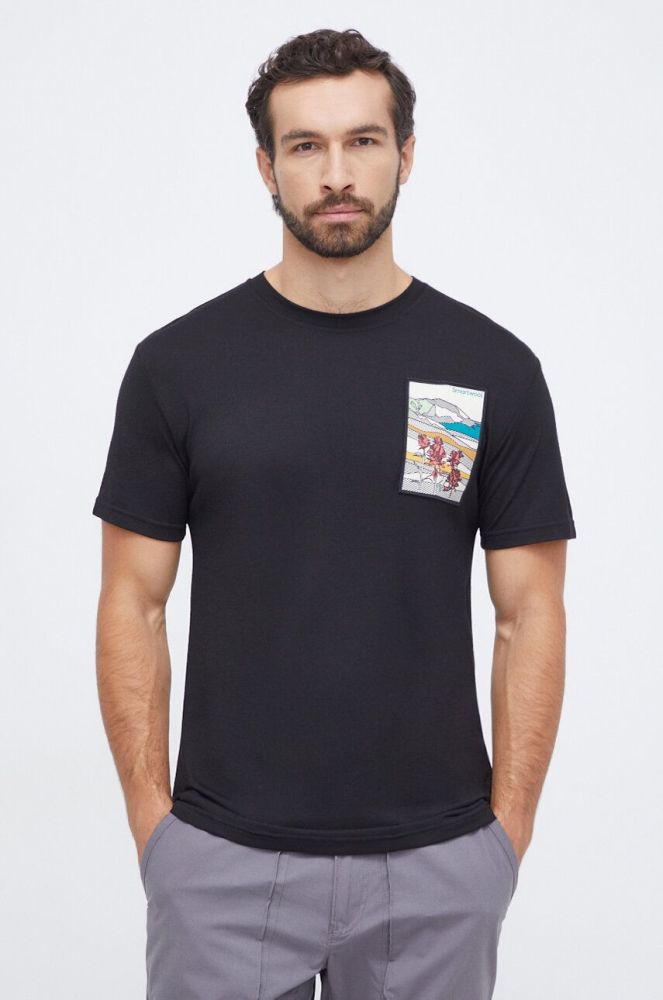 Спортивна футболка Smartwool Mountain Patch Graphic колір чорний з аплікацією