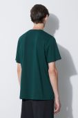 Бавовняна футболка Wood Wood колір зелений однотонний