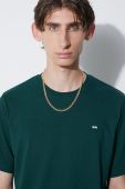 Бавовняна футболка Wood Wood колір зелений однотонний