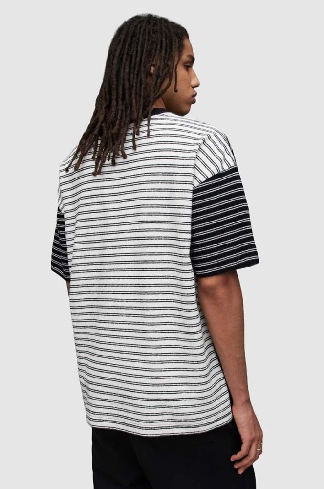 Бавовняна футболка AllSaints RICKY SS CREW колір чорний візерунок фото 3