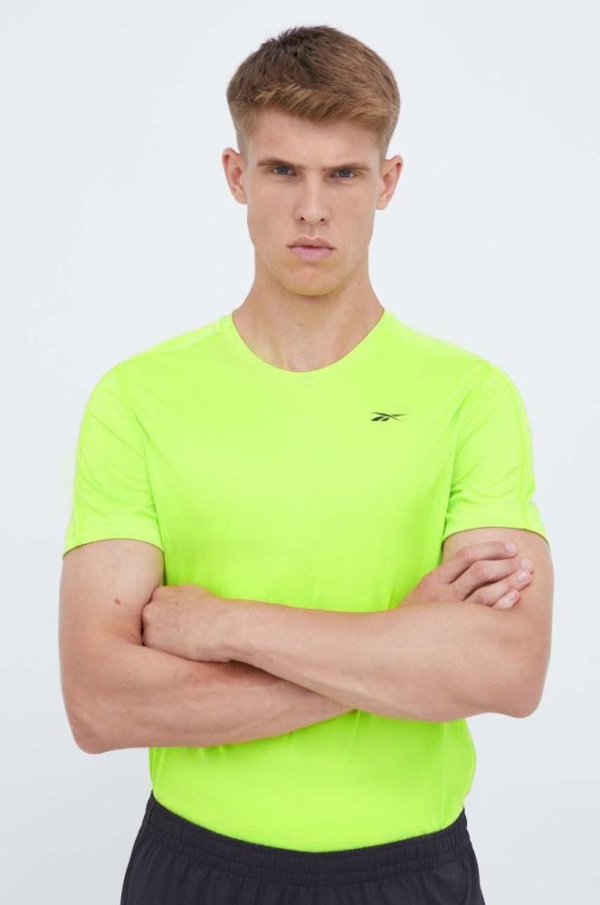 Тренувальна футболка Reebok Tech колір зелений однотонна (3556195)