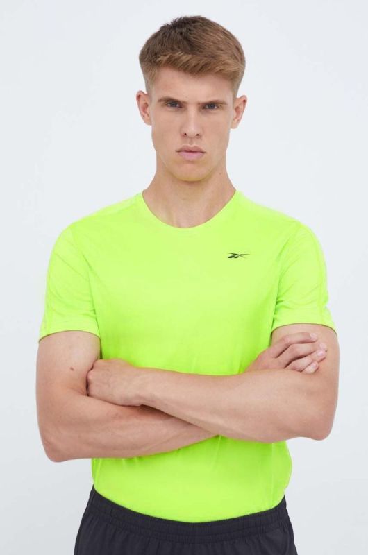 Тренувальна футболка Reebok Tech колір зелений однотонна (3556195)
