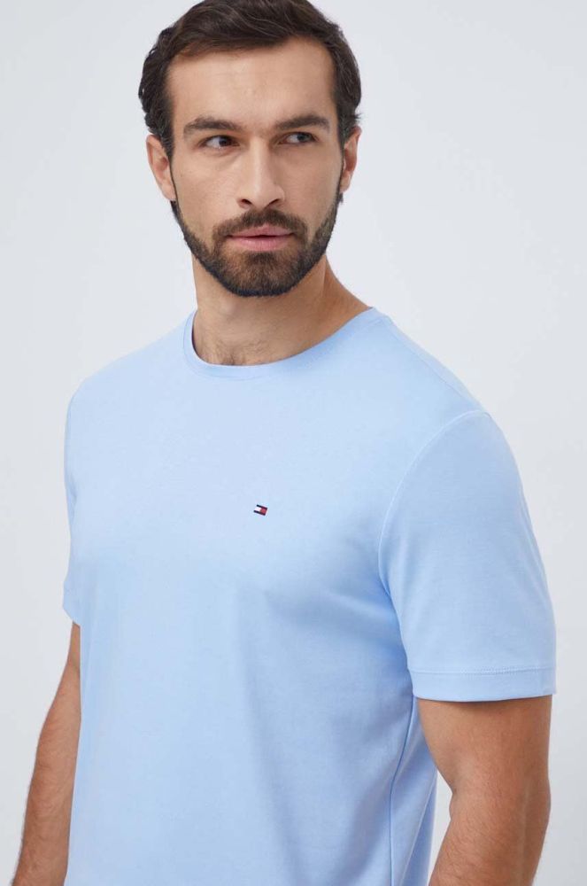 Бавовняна футболка Tommy Hilfiger однотонний колір блакитний (3513202)