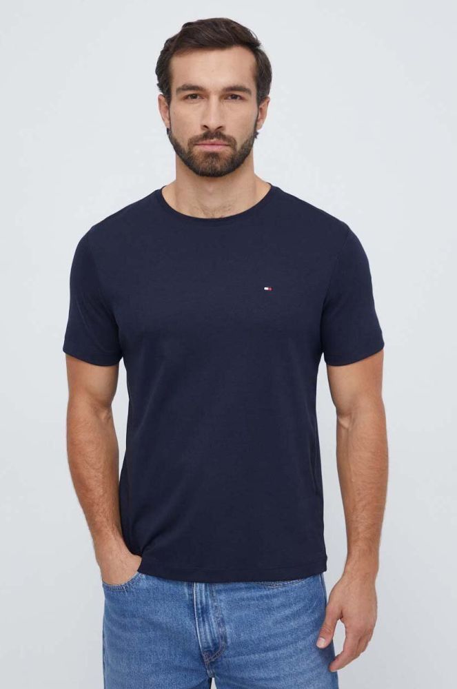Бавовняна футболка Tommy Hilfiger колір синій однотонний (3513207)