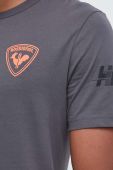 Бавовняна футболка Rossignol HERO чоловіча колір сірий з принтом