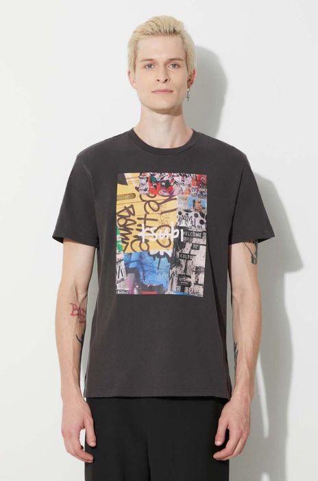 Бавовняна футболка KSUBI чоловічий колір чорний з принтом