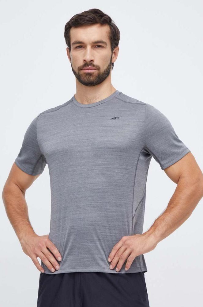 Тренувальна футболка Reebok Motionfresh Athlete колір сірий меланж