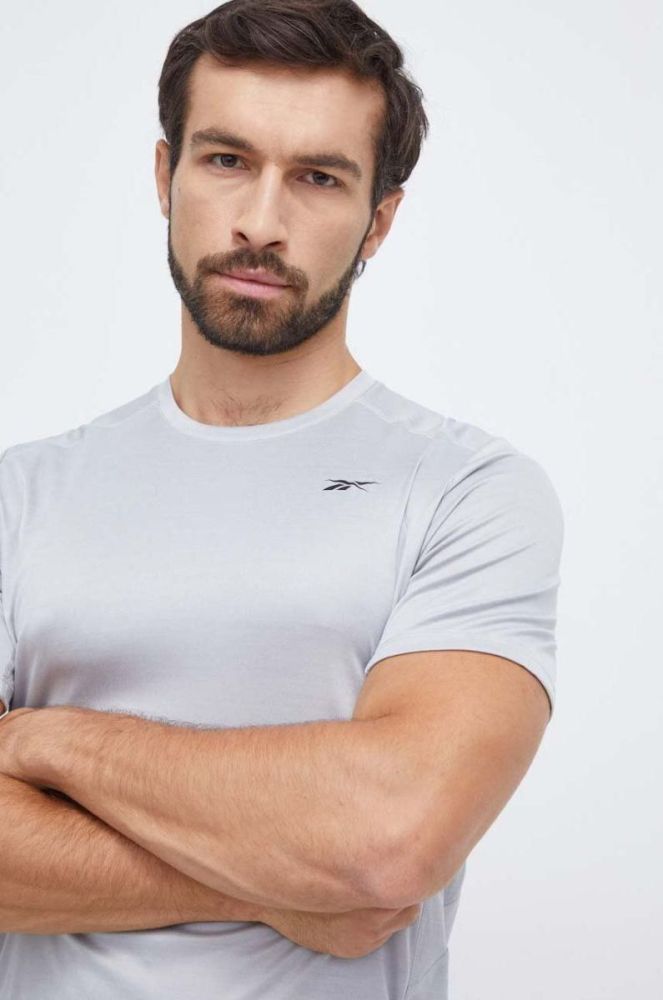 Тренувальна футболка Reebok Motionfresh Athlete колір сірий однотонна фото 4