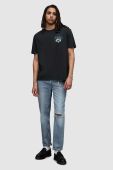 Футболка AllSaints MG043Z TOMKAT SS CREW чоловіча колір чорний з принтом