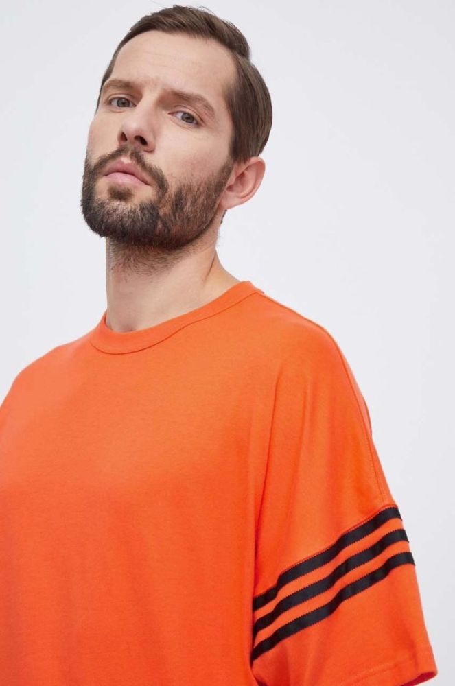 Бавовняна футболка adidas Originals чоловічий колір помаранчевий з аплікацією (3655790) фото 4