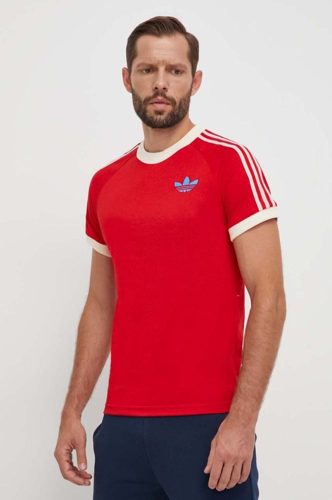 Футболка adidas Originals чоловічий колір червоний з аплікацією
