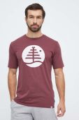 Бавовняна футболка Burton чоловічий колір бордовий з принтом