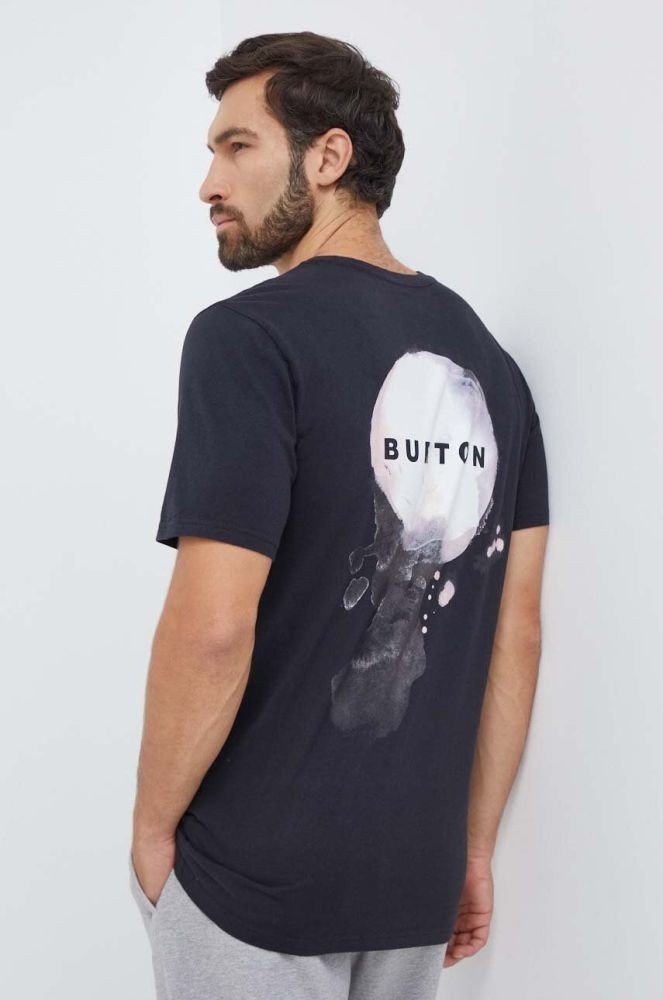 Бавовняна футболка Burton чоловічий колір чорний з принтом (3633785)