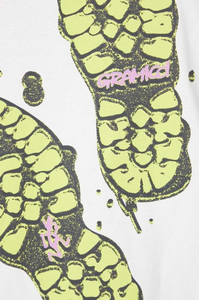 Бавовняна футболка Gramicci Footprints Tee чоловіча колір білий з принтом G3FU.T071 фото 6