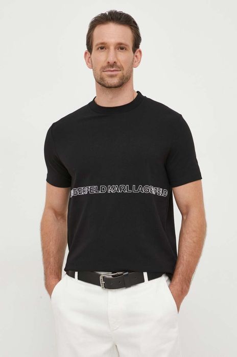 Футболка Karl Lagerfeld чоловічий колір чорний з принтом (3639550)
