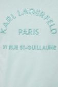 Бавовняна футболка Karl Lagerfeld чоловічий колір бірюзовий з аплікацією