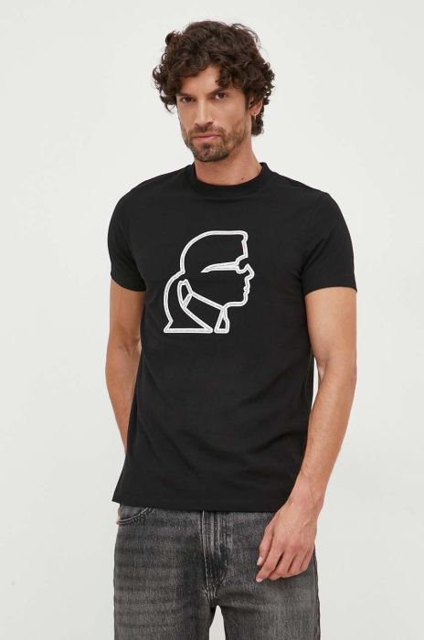 Футболка Karl Lagerfeld чоловічий колір чорний з принтом (3635603)
