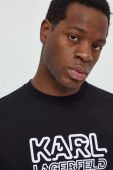 Бавовняна футболка Karl Lagerfeld чоловічий колір чорний з аплікацією (3635612)